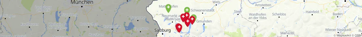 Kartenansicht für Apotheken-Notdienste in der Nähe von Oberhofen am Irrsee (Vöcklabruck, Oberösterreich)